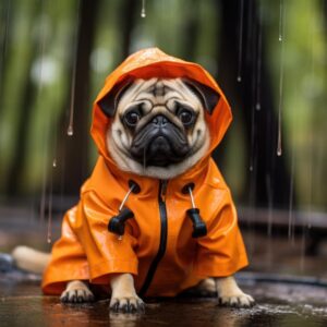 Dog Wearing Waterproof Clothing
